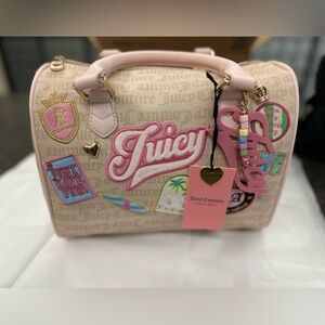 JUICY COUTURE RUN THE WORLD SATCHEL CROSSBODY BAG - SANDSTONE - NWT